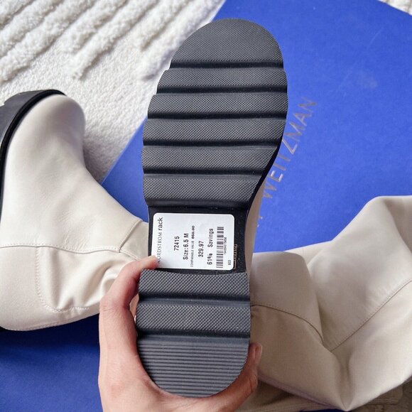 STUART Weitzman 5050 Ultralift Leather Over the Knee Platform Boots White US 6.5 - Picture 10 of 13